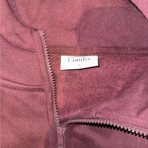 Comfrt Maroon Zip-Up Hoodie